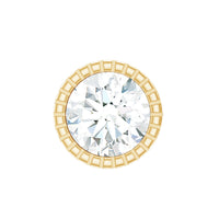 Bezel Set Diamond Solitaire Stud Earring for Helix Piercing