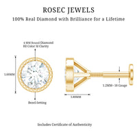 Bezel Set Diamond Solitaire Stud Earring for Helix Piercing