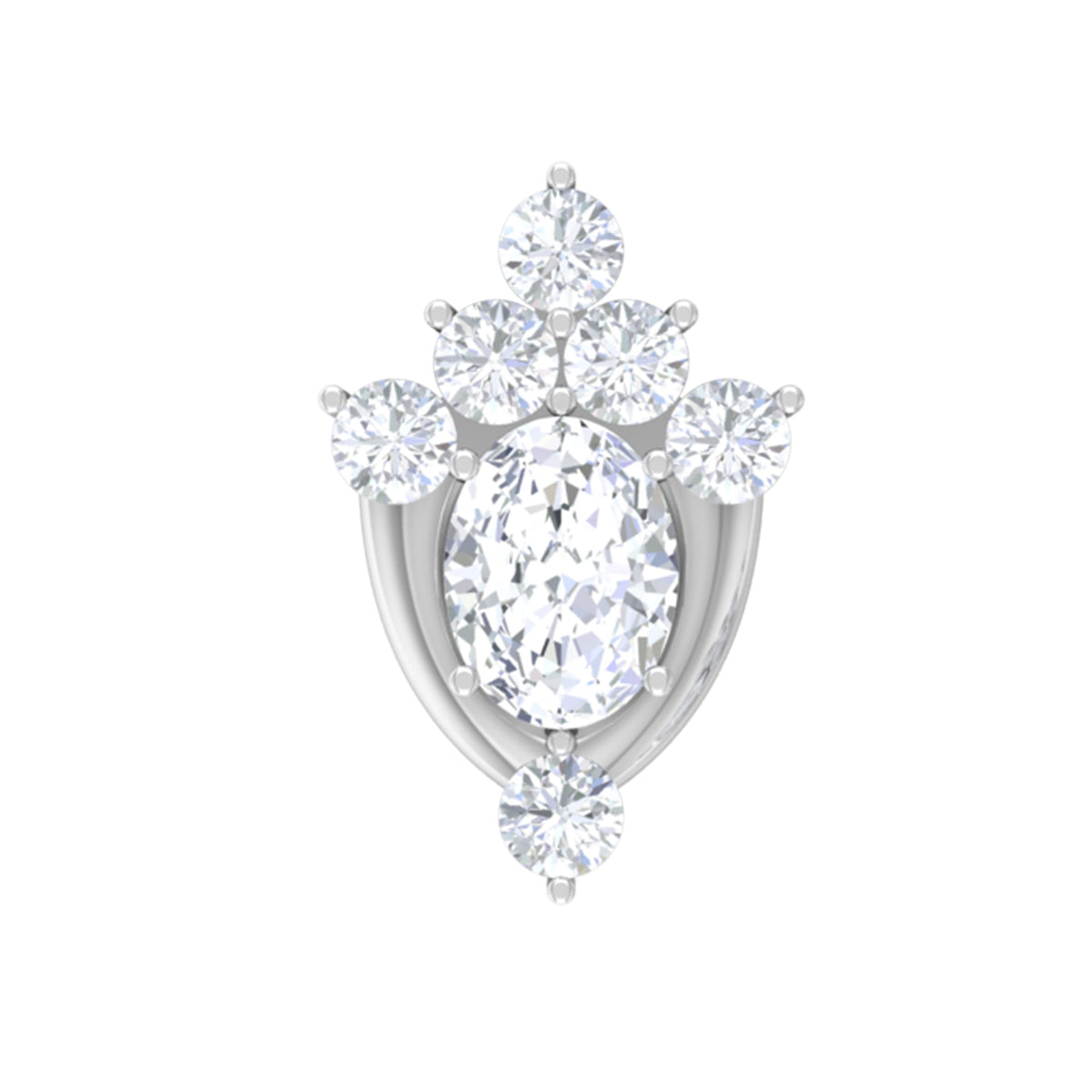 Diamond Floral Cluster Earring for Upper Lobe Piercing