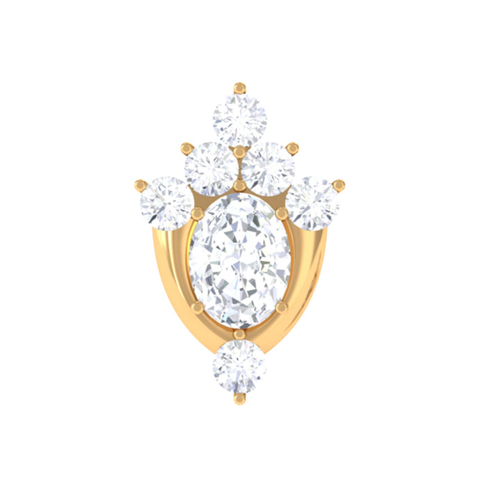 Diamond floral cluster earring by Rosec Jewels, designed for upper lobe piercing, featuring sparkling diamond accents and floral detail.