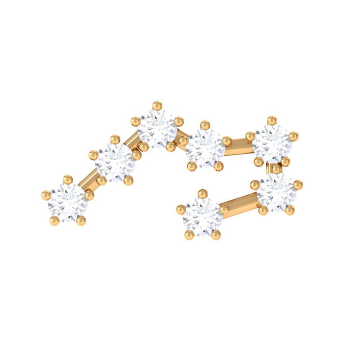 Diamond Taurus Zodiac crawler earring by Rosec Jewels, body jewelry featuring sparkling diamond accents and Taurus design.