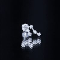 Round Diamond Gemini Zodiac Cartilage Earring