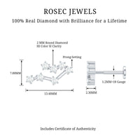 Round Diamond Gemini Zodiac Cartilage Earring