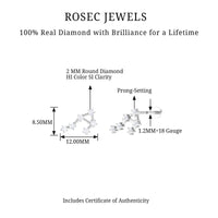 Certified Diamond Libra Constellation Piercing Earring