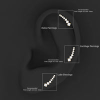 Graduated Style Diamond Ear Climber Earring