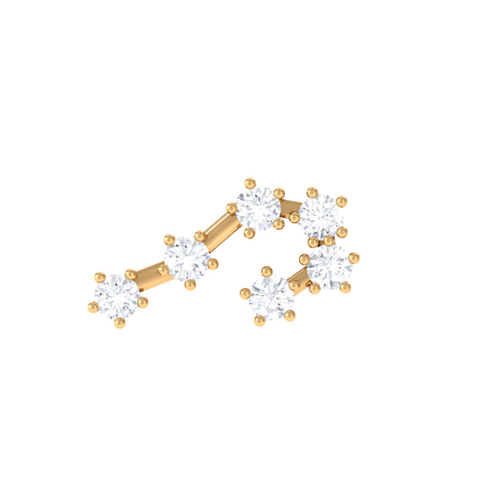 Diamond Cancer zodiac ear crawler earring by Rosec Jewels featuring sparkling diamonds and intricate body jewelry design