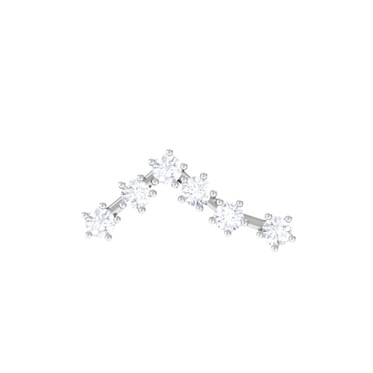 Diamond Pisces Zodiac Earring for Cartilage Piercing