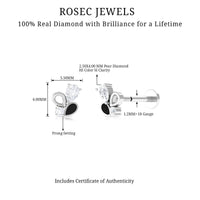 Diamond Helix Earring with Black Enamel