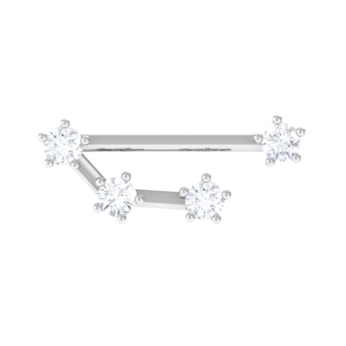 Certified Diamond Aries Zodiac Constellation Earring for Helix Piercing