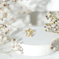 Certified Diamond Star Earring for Upper Lobe Piercing