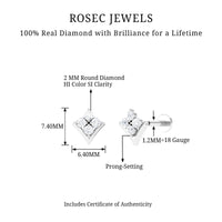 Diamond Cluster Upper Lobe Earring