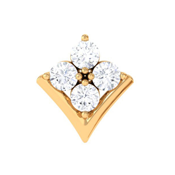 Diamond cluster upper lobe earring by Rosec Jewels, body jewelry featuring sparkling diamond cluster design on the upper lobe earring.
