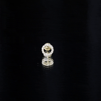 Simple Diamond Open Circle Earring with Flat Back