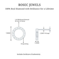 Simple Diamond Open Circle Earring with Flat Back