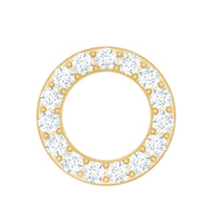 Simple Diamond Open Circle Earring with Flat Back