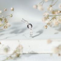 Pear Diamond Ear Crawler Earring for Helix Piercing
