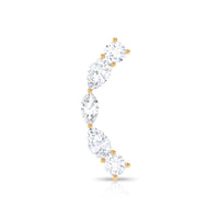 Pear Diamond Ear Crawler Earring for Helix Piercing