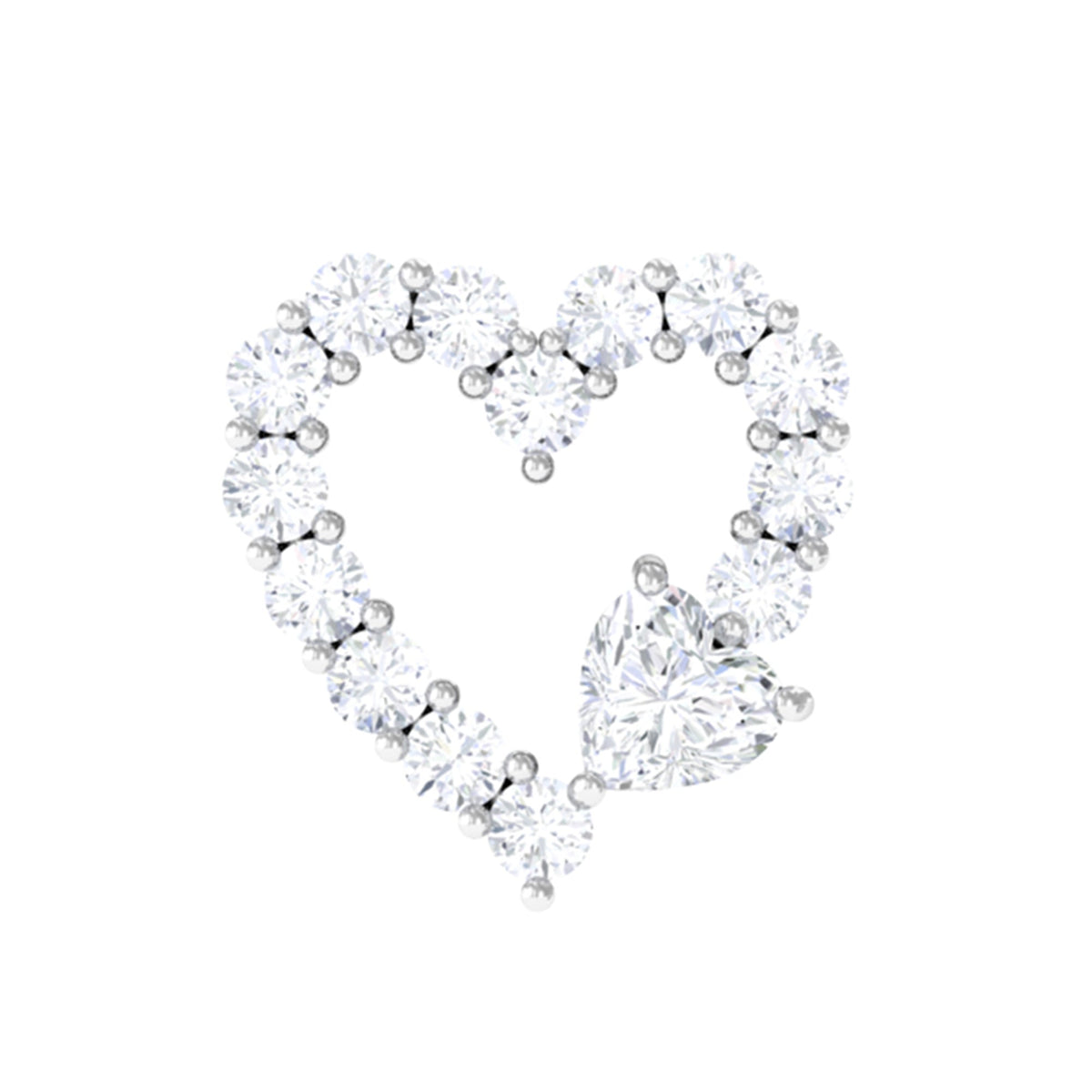 Diamond Heart Shape Cartilage Earring