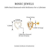 Diamond Heart Shape Cartilage Earring