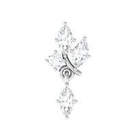 Marquise Moissanite Cartilage Dangle Earring