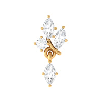 Marquise Moissanite Cartilage Dangle Earring