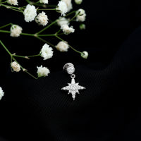 Moissanite Starburst Drop Earring for Cartilage Piercing
