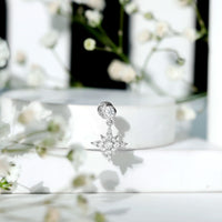 Moissanite Starburst Drop Earring for Cartilage Piercing