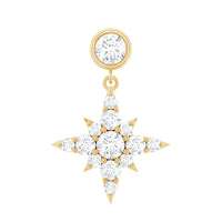 Moissanite Starburst Drop Earring for Cartilage Piercing
