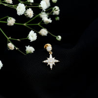 Moissanite Starburst Drop Earring for Cartilage Piercing