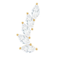 Marquise Moissanite Curved Helix Ear Crawler Earring