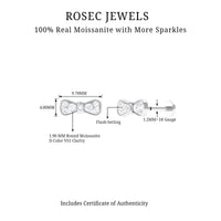 Moissanite Cute Bow Cartilage Earring with Certificate