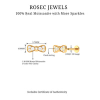 Moissanite Cute Bow Cartilage Earring with Certificate