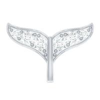 Moissanite Whale Tail Earring for Cartilage Piercing