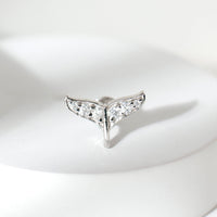 Moissanite Whale Tail Earring for Cartilage Piercing