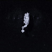 Unique Moissanite Wing Earring for Cartilage Piercing