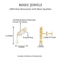 Unique Moissanite Wing Earring for Cartilage Piercing