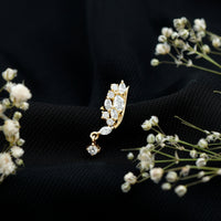 Unique Moissanite Wing Earring for Cartilage Piercing