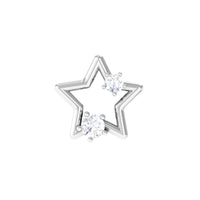 Certified Moissanite Star Shaped Earring for Upper Lobe Piercing