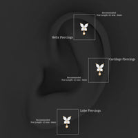 Marquise Moissanite Butterfly Dangle Earring
