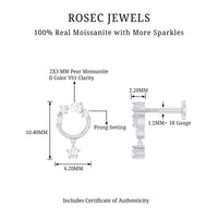 Moissanite Circle Drop Earring for Cartilage Piercing