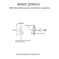 Marquise Moissanite Cluster Earring for Helix Piercing