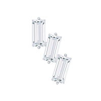 Baguette Cut Moissanite 3 Stone Earring for Helix Piercing