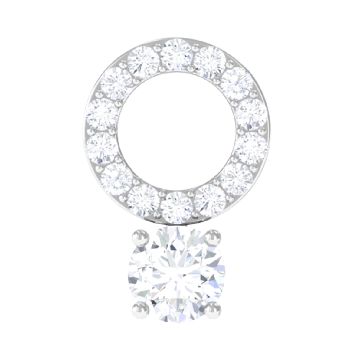 Certified Moissanite Open Circle Cartilage Earring for Women