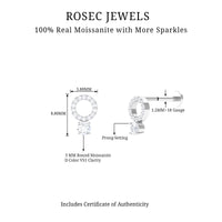 Certified Moissanite Open Circle Cartilage Earring for Women