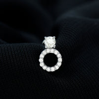 Certified Moissanite Open Circle Cartilage Earring for Women