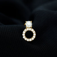 Certified Moissanite Open Circle Cartilage Earring for Women