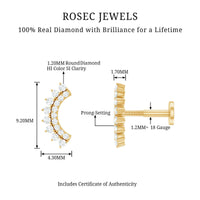Certified Diamond Curved Cartilage Earring