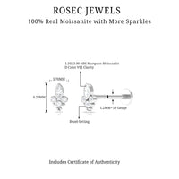 Bezel Set Moissanite Designer Earring for Conch Piercing