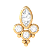 Bezel Set Moissanite Designer Earring for Conch Piercing