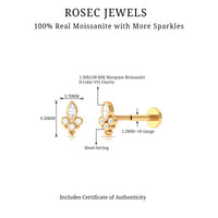 Bezel Set Moissanite Designer Earring for Conch Piercing